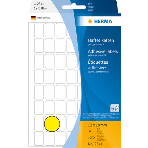 HERMA Etiket HERMA 2341 12x18mm geel 1792stuks