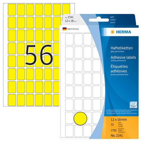 HERMA Etiket HERMA 2341 12x18mm geel 1792stuks