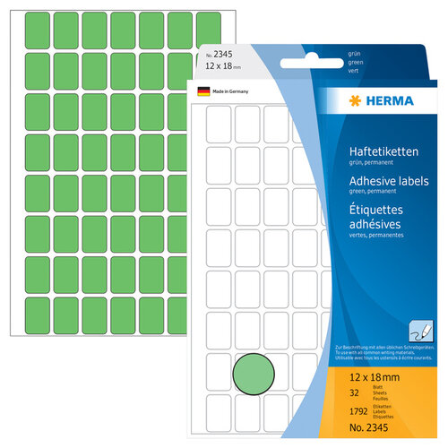 HERMA Etiket HERMA 2345 12x18mm groen 1792stuks