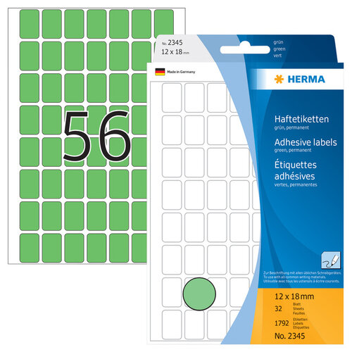 HERMA Etiket HERMA 2345 12x18mm groen 1792stuks