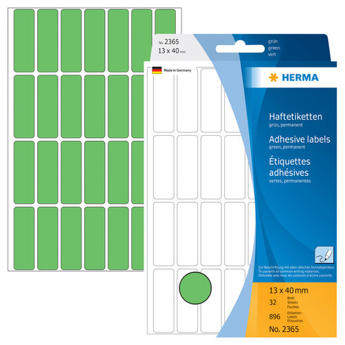 HERMA Etiquette HERMA 2365 13x40mm vert 896 pièces