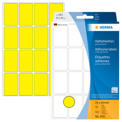 Etiquette HERMA 2451 25x40mm jaune 512 pièces