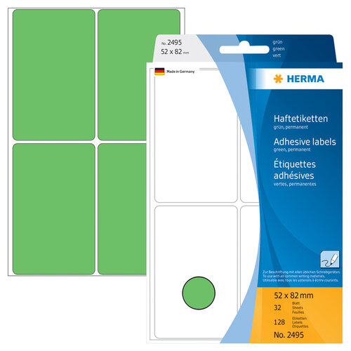 HERMA Etiket HERMA 2495 52x82mm groen 128stuks