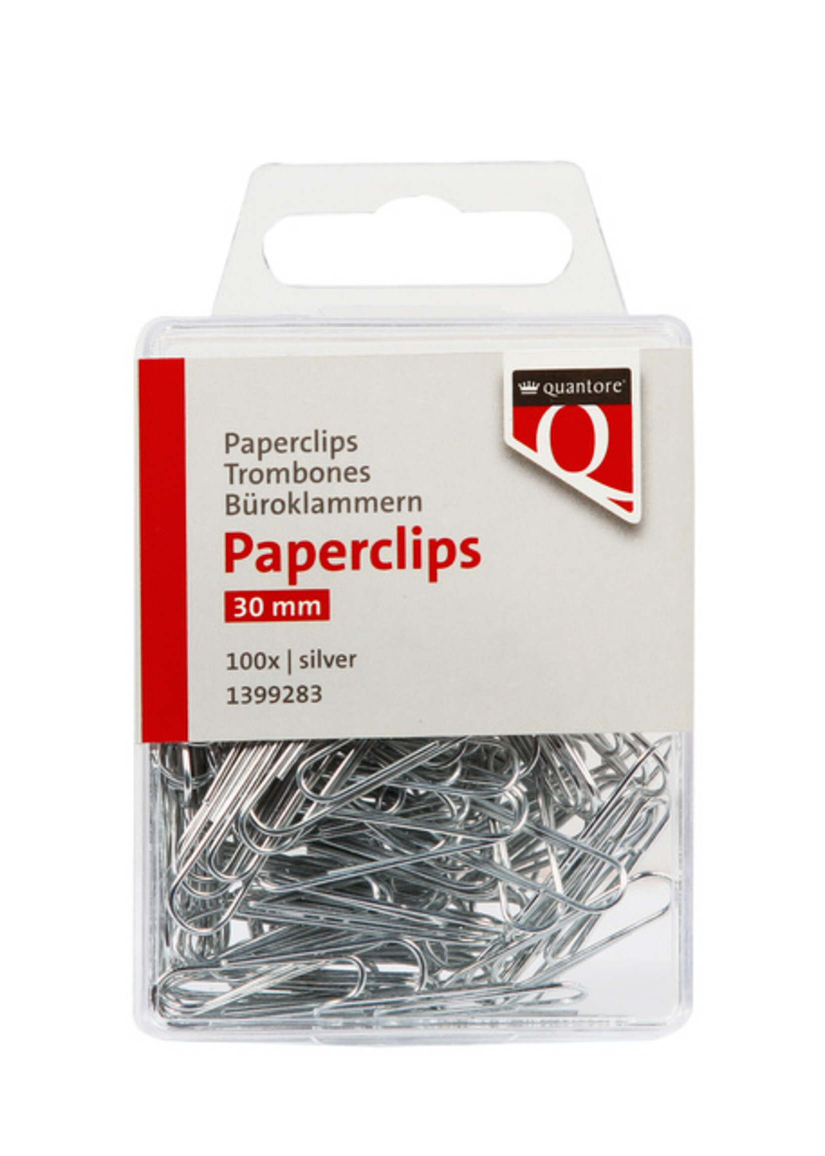 Quantore Paperclip Quantore 30mm rond 100 stuks zilver