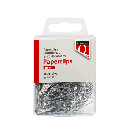 Quantore Paperclip Quantore 30mm rond 100 stuks zilver