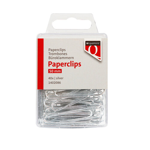 Quantore Paperclip Quantore 50mm rond 40 stuks zilver