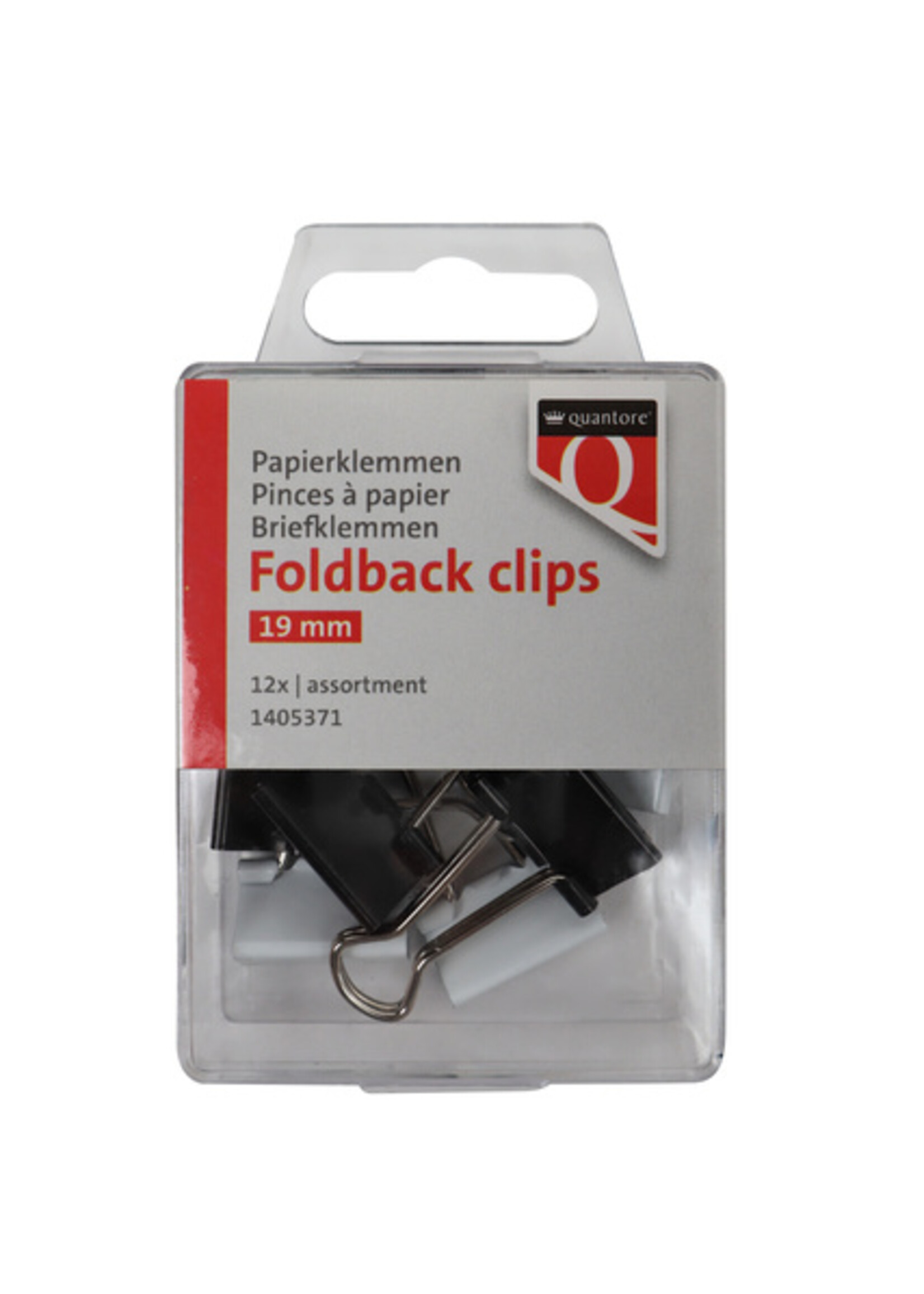 Quantore Pince Foldback Quantore 19mm assorti 12 pièces