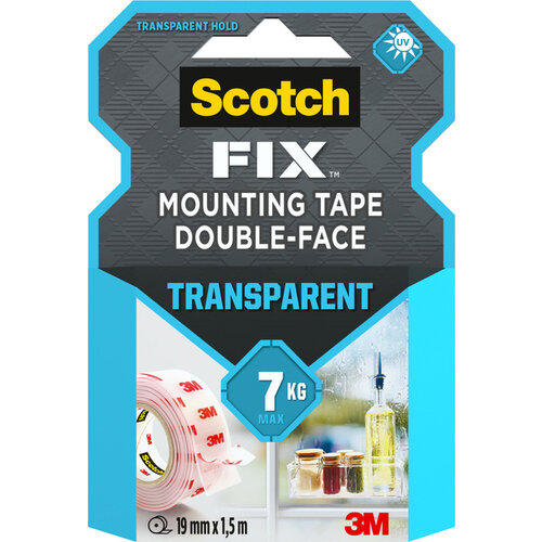 Scotch Ruban adhésif double face Scotch Transparent 19mmx1,5m