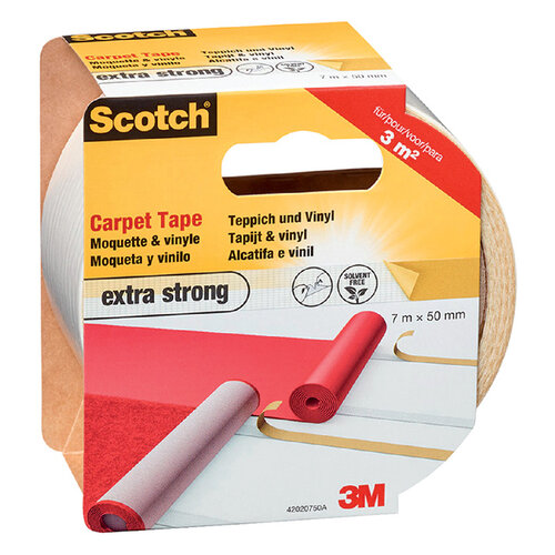 Scotch Dubbelzijdige plakband Scotch tapijt 50mmx7m extra strong