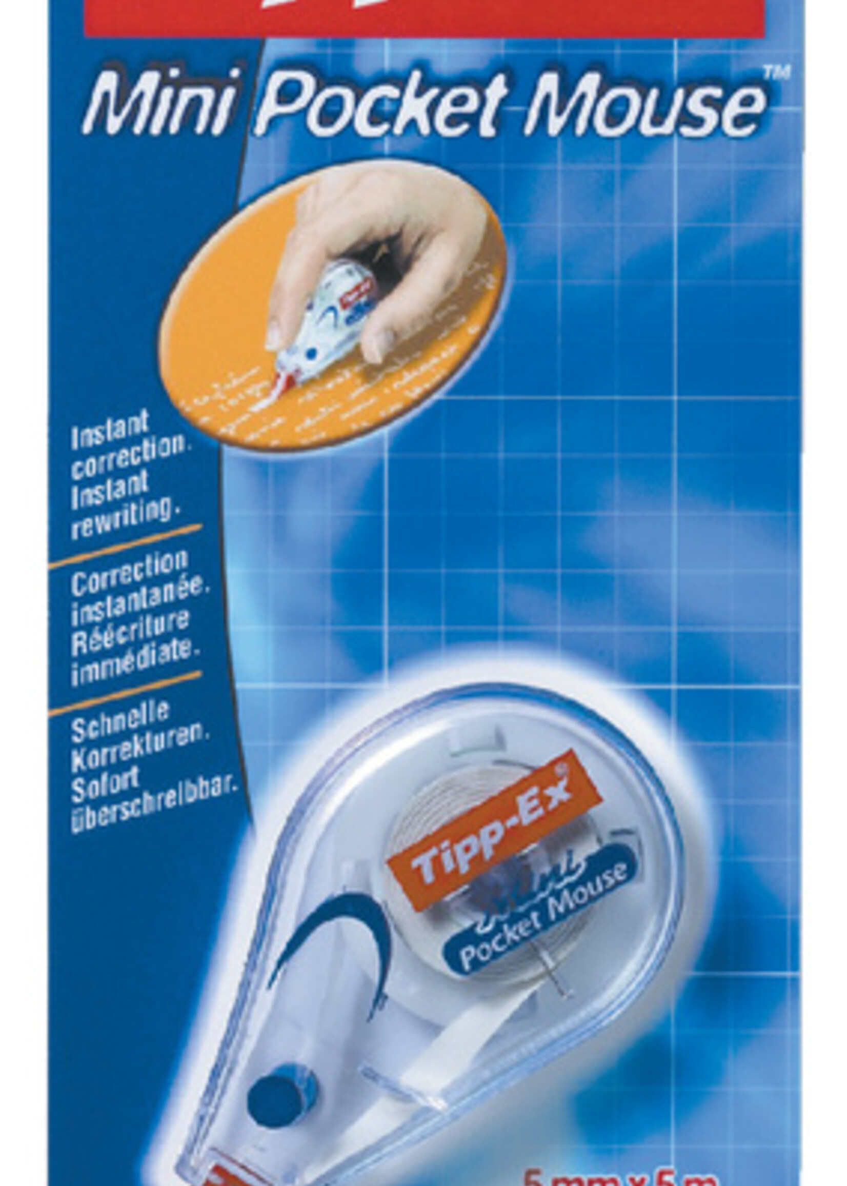 Tipp-ex Correctieroller Tipp-ex mini pocket mouse 5mmx5m blister à 1 stuk