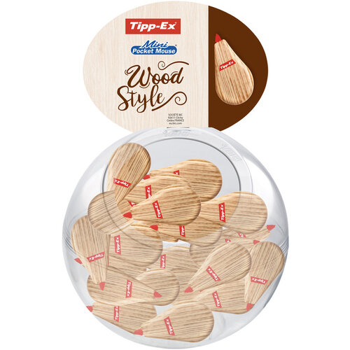 Tipp-ex Correctieroller Tipp-ex mini pocket mouse 5mmx6m wood valuepack à 30+10 gratis