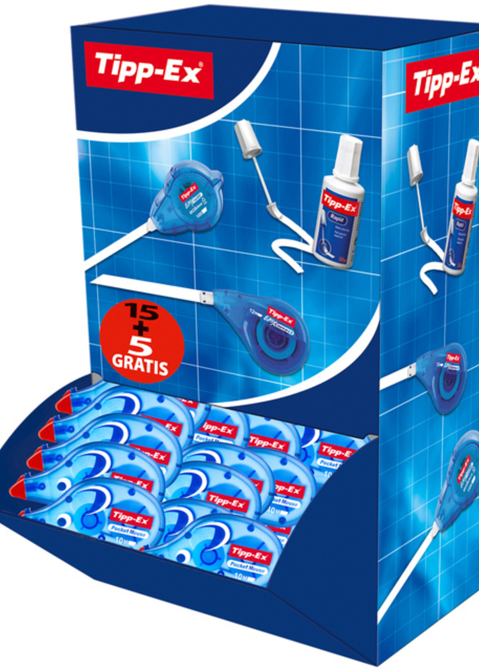 Tipp-ex Correctieroller Tipp-ex pocket mouse 4.2mmx10m valuepack à 15+5 gratis