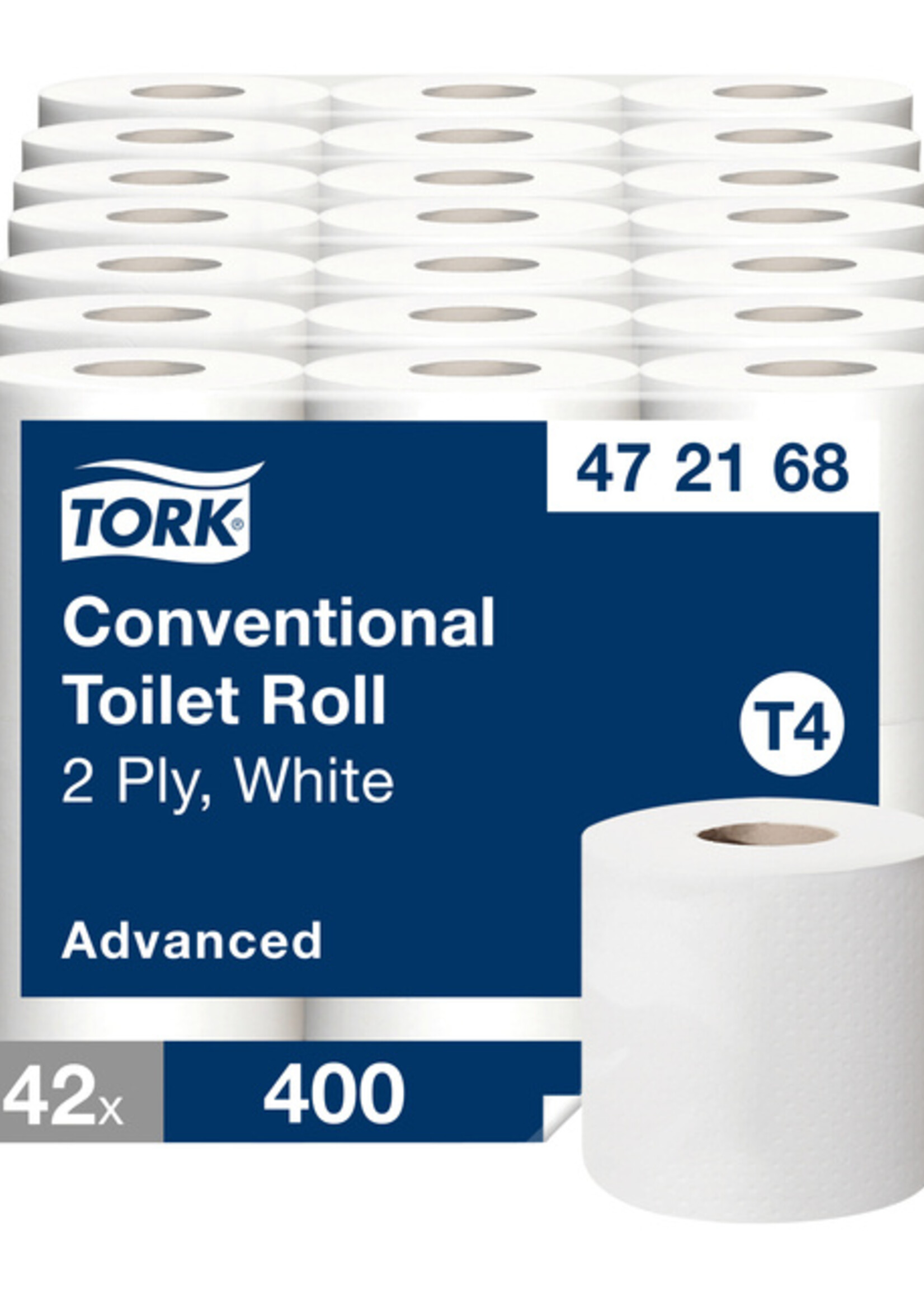 Tork Toiletpapier Tork T4 advanced 2-laags 400vel wit 472168