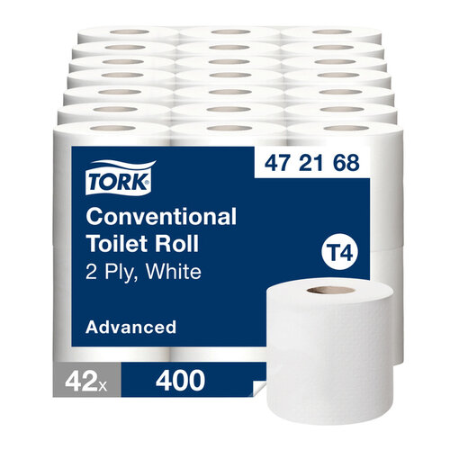 Tork Toiletpapier Tork T4 advanced 2-laags 400vel wit 472168