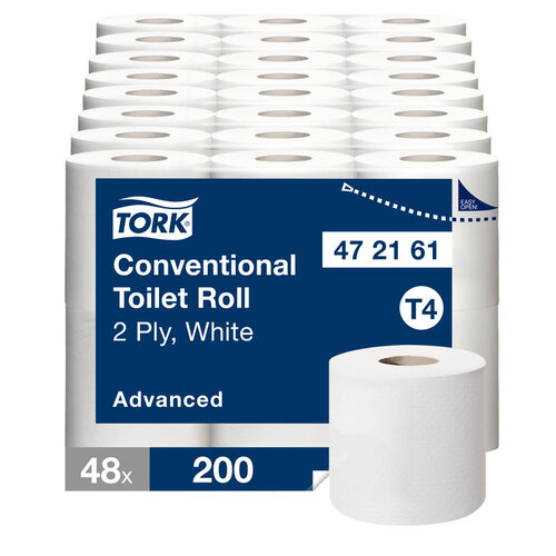 Tork Papier toilette Tork T4 Advanced 472161 2 épaisseurs 200 feuilles blanc