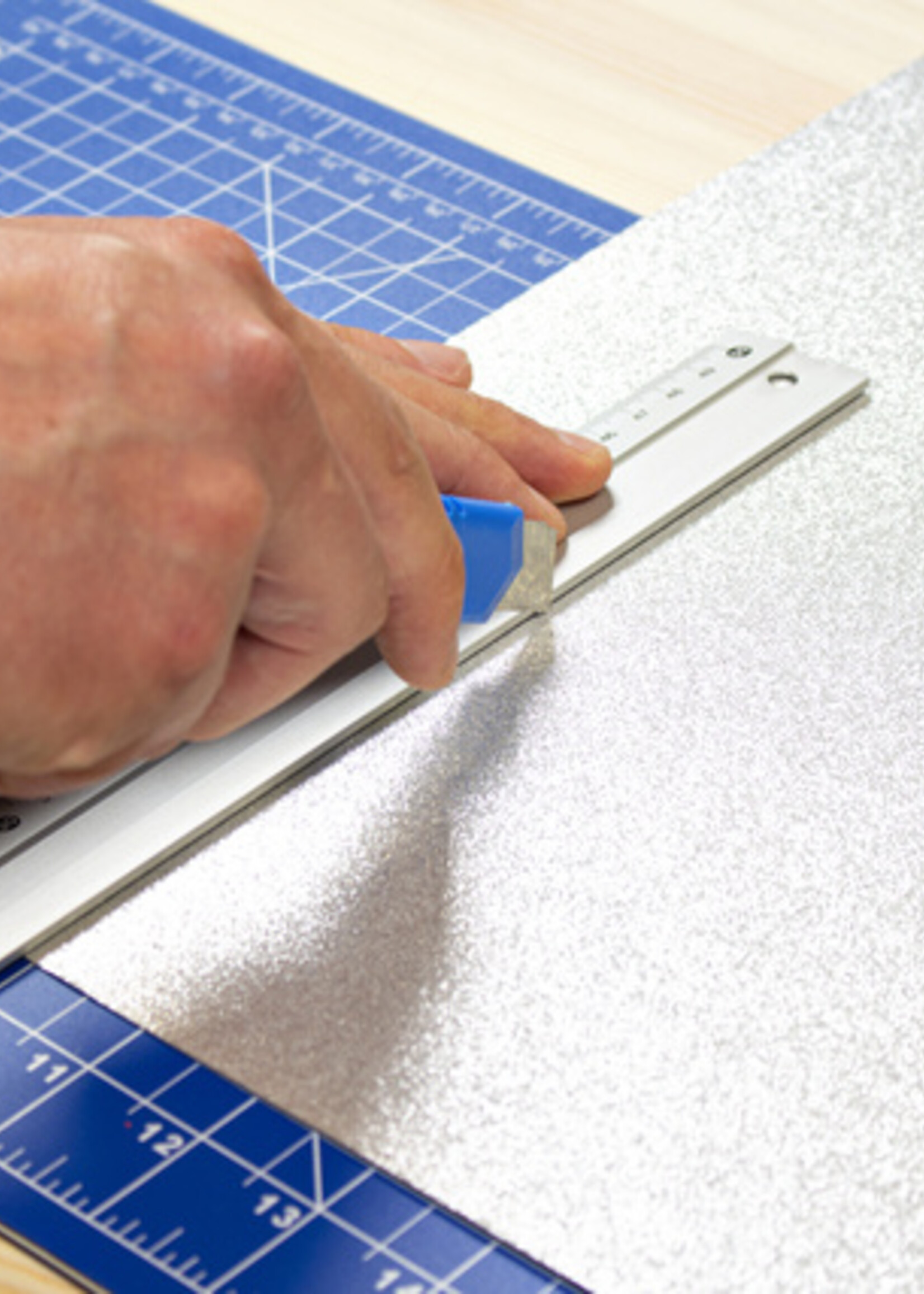 Westcott Snijmes Westcott office 18mm met schuiflsuiting blauw