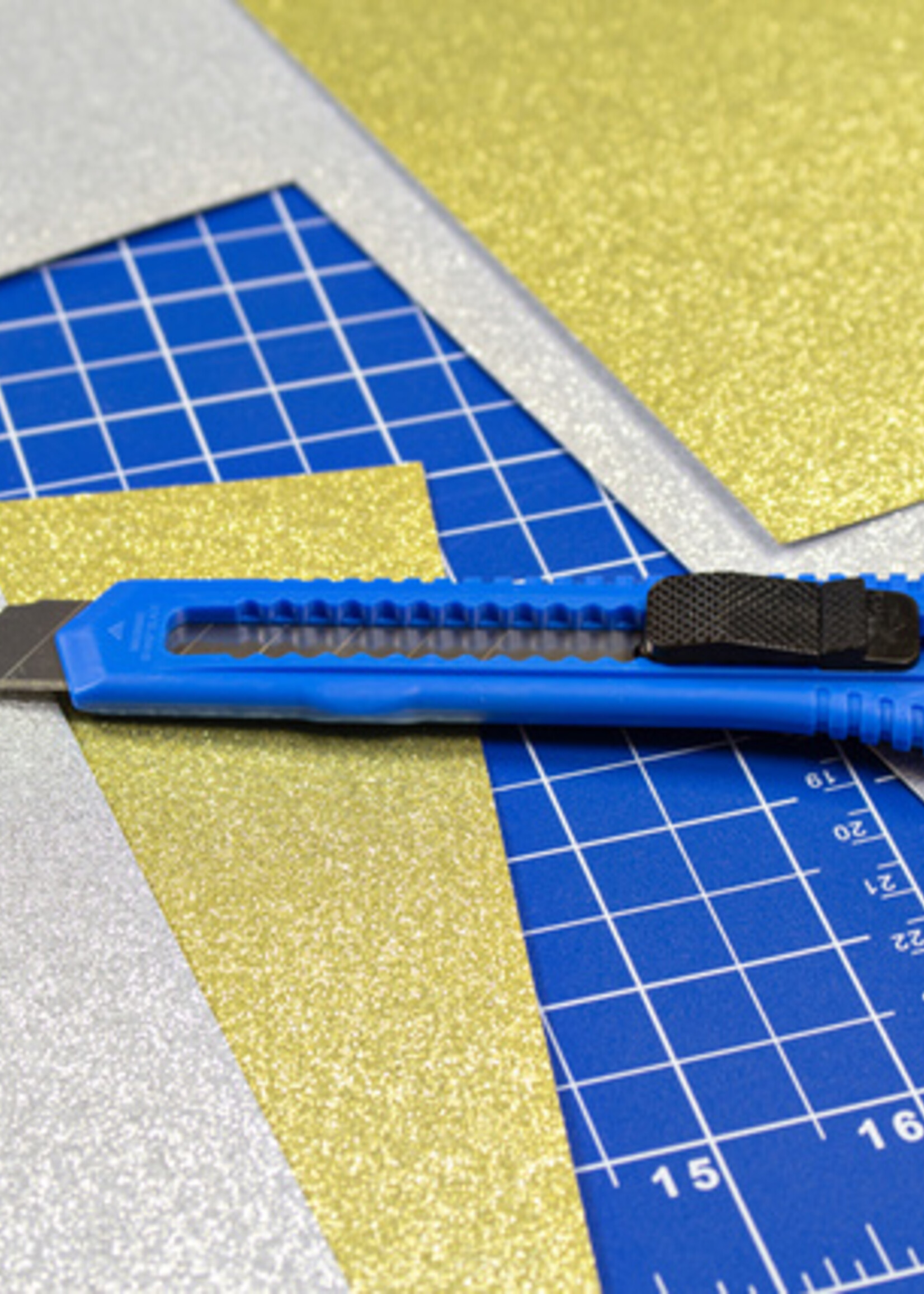 Westcott Snijmes Westcott office 18mm met schuiflsuiting blauw