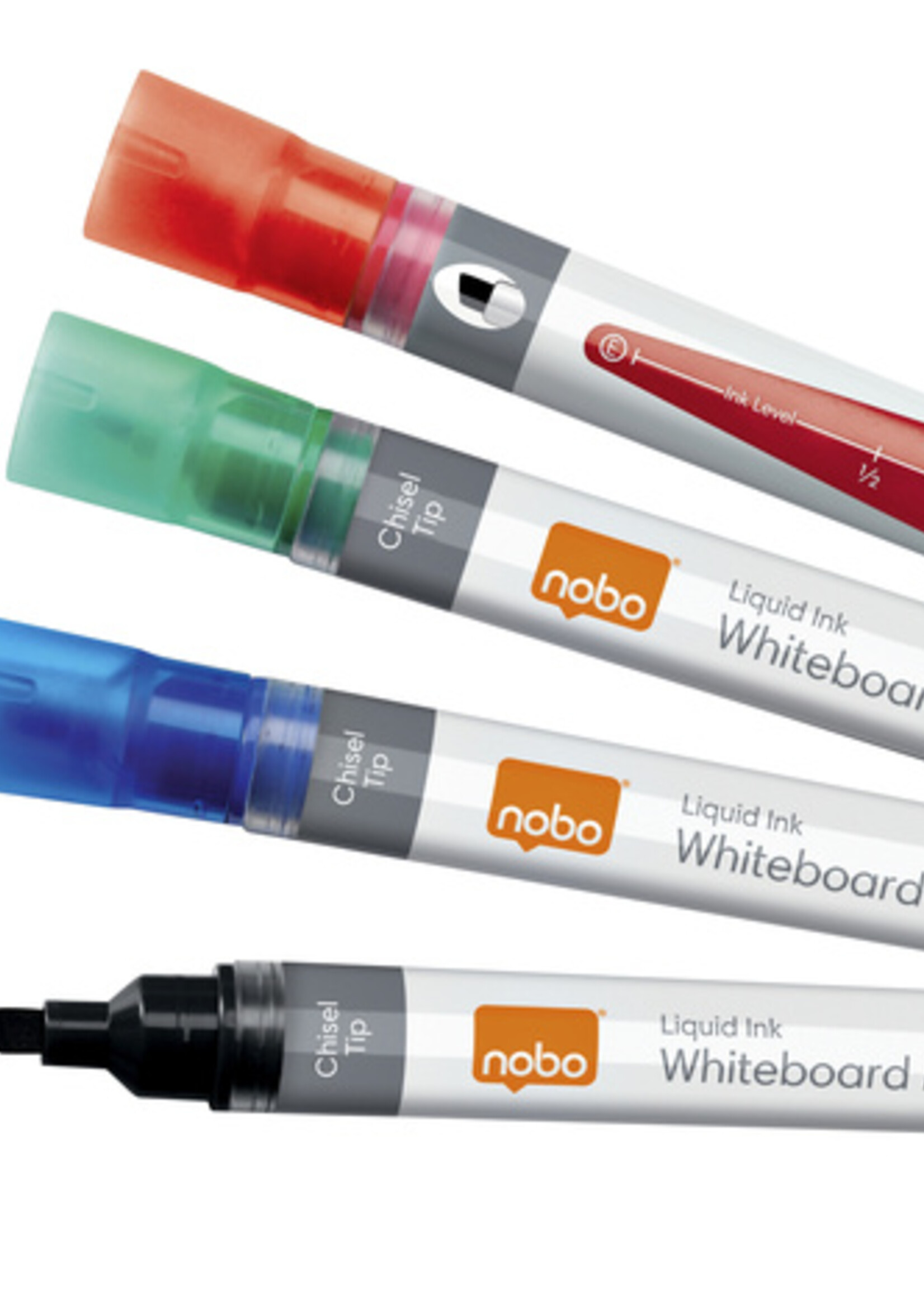 Nobo Marqueur tableau blanc Nobo Liquid biseau 4mm noir 4 pièces