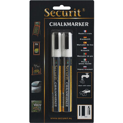 Feutre-craie Securit SMA-510 biseau blanc 2-6mm blister 2pcs