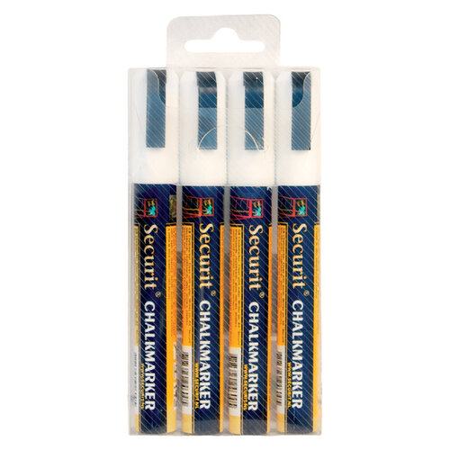 Securit Feutre-craie Securit SMA-510 biseau blanc 2-6mm étui 4pcs