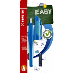 Stylo plume STABILO EASYbuddy bleu foncé/bleu clair gaucher sous blister