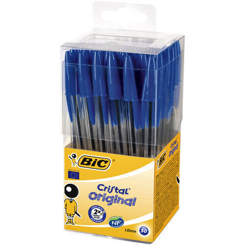 Bic Balpen Bic Cristal medium blauw in tubo verpakking