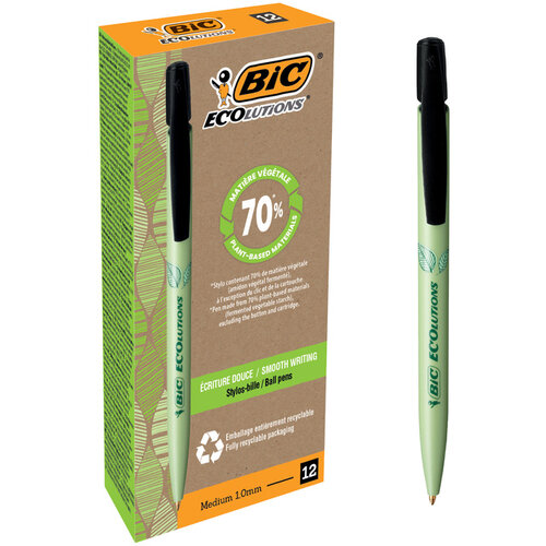 Bic Ecolutions Balpen Bic Ecolutions media clic bio-based medium zwart