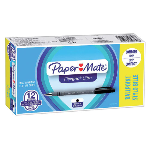 Paper Mate Balpen Paper Mate Flexgrip Stick zwart medium