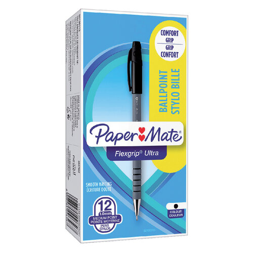 Paper Mate Balpen Paper Mate Flexgrip Stick zwart medium