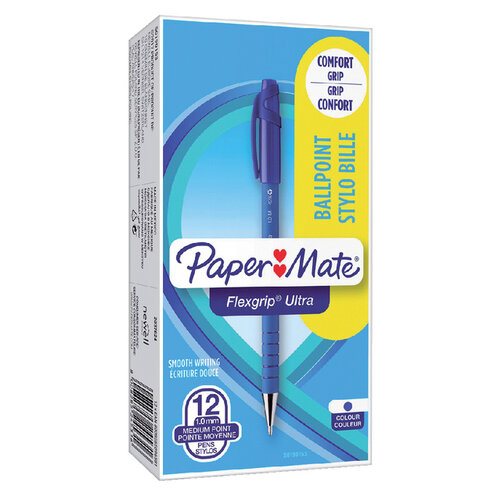 Paper Mate Balpen Paper Mate Flexgrip Stick blauw medium