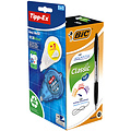 Bic Balpen BIC Atlantis + gratis Tipp-Ex easy medium zwart doos à 12 stuks