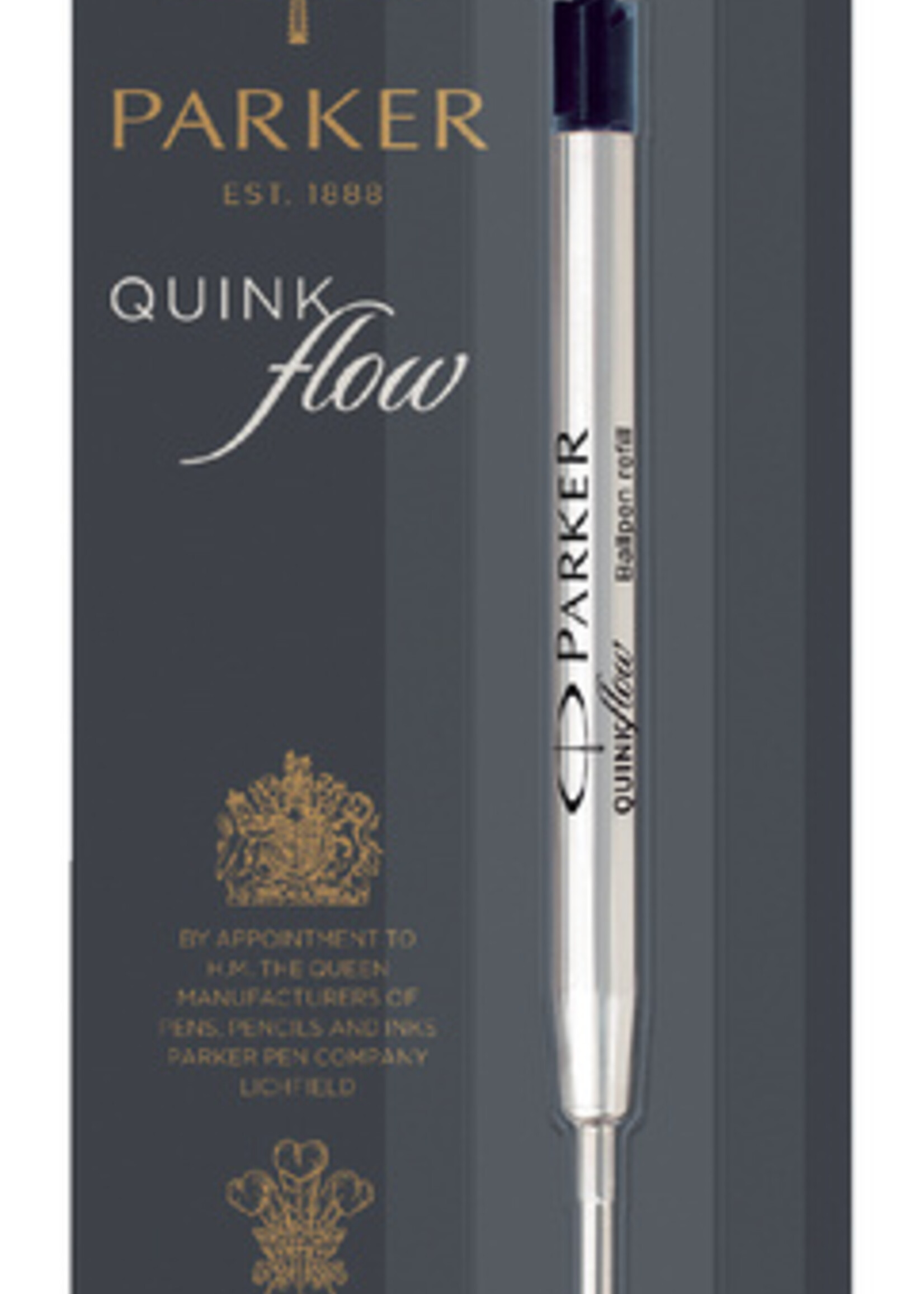 Parker Balpenvulling Parker Quinkflow zwart fijn op blister