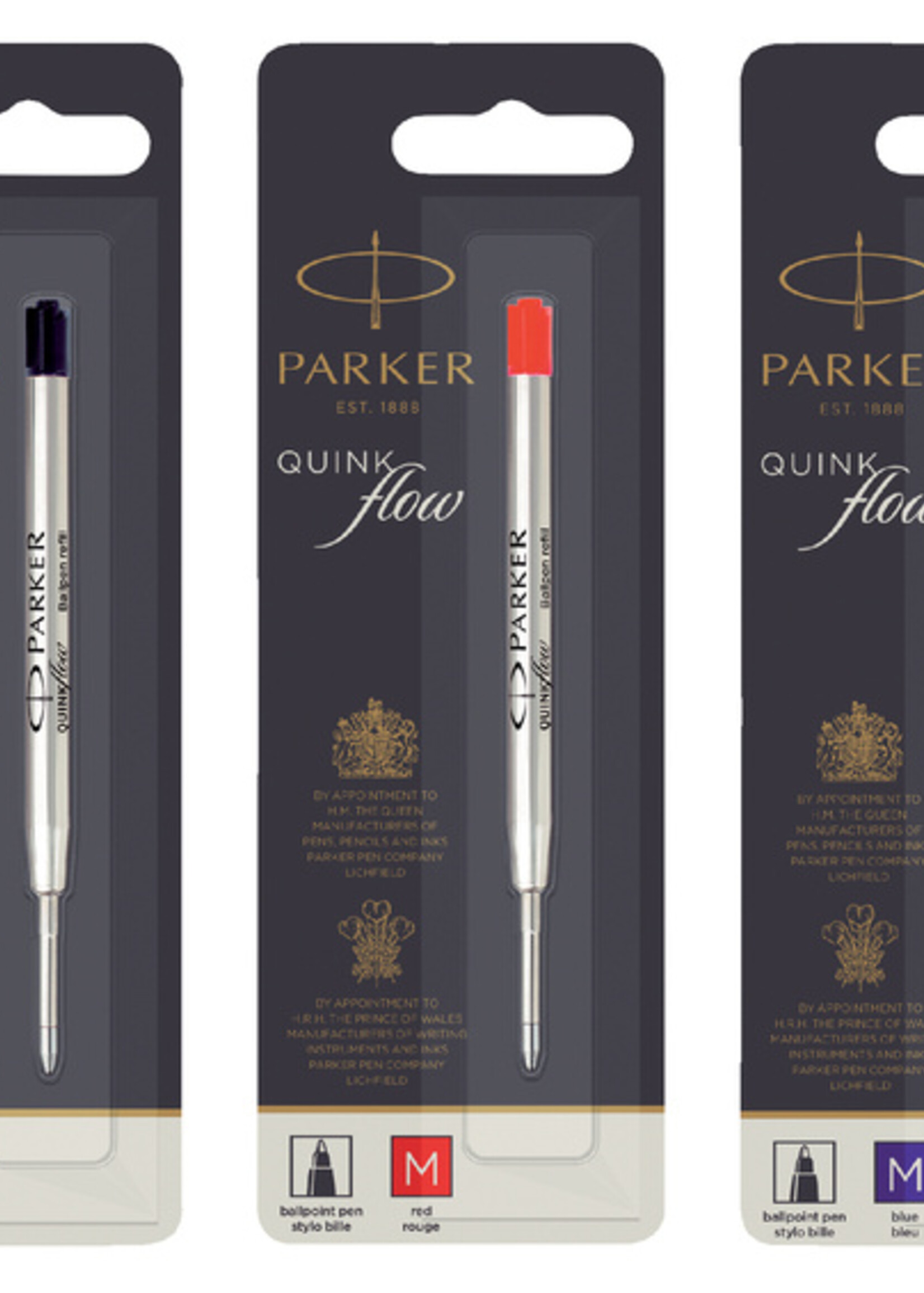 Parker Balpenvulling Parker Quinkflow zwart medium op blister