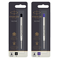 Parker Recharge stylo bille Parker Quink Large blister noir