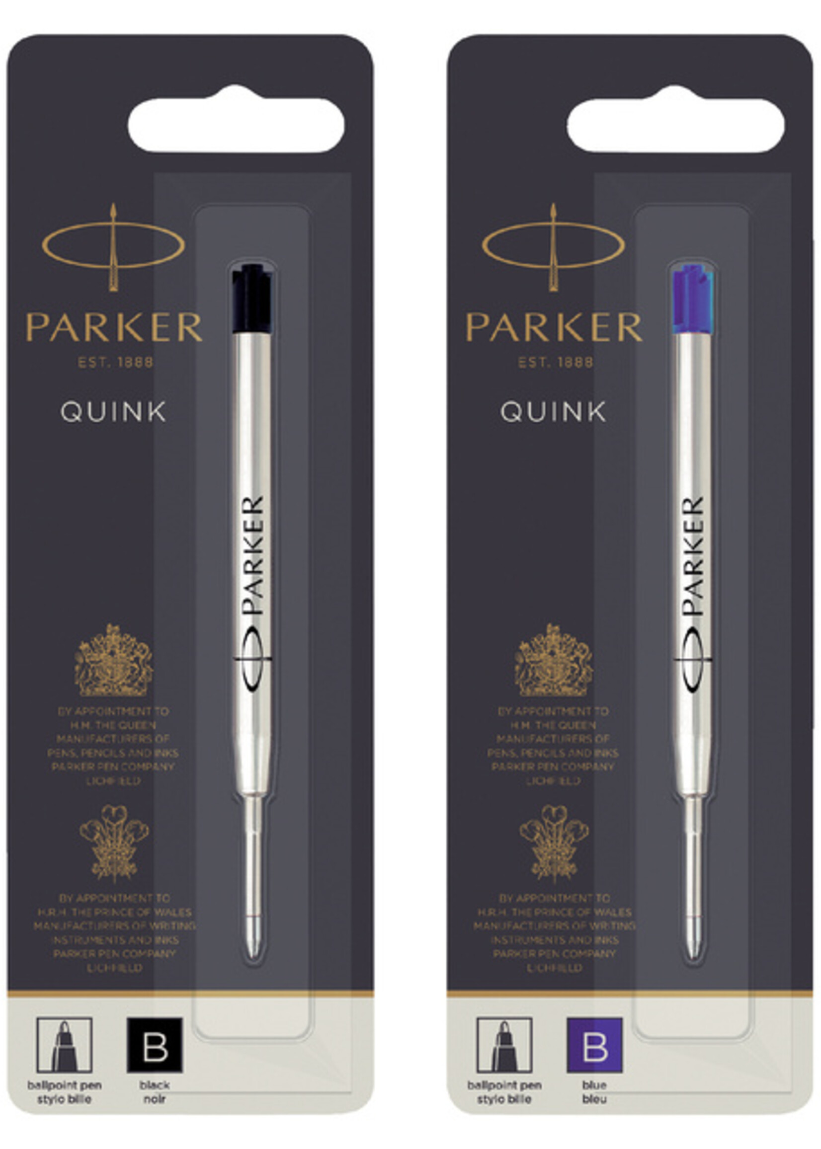 Parker Balpenvulling Parker Quink blauw breed op blister