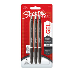 Gelschrijver Sharpie 0,7mm zwart blister à 3 stuks