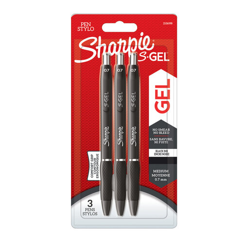 Sharpie Gelschrijver Sharpie 0,7mm zwart blister à 3 stuks