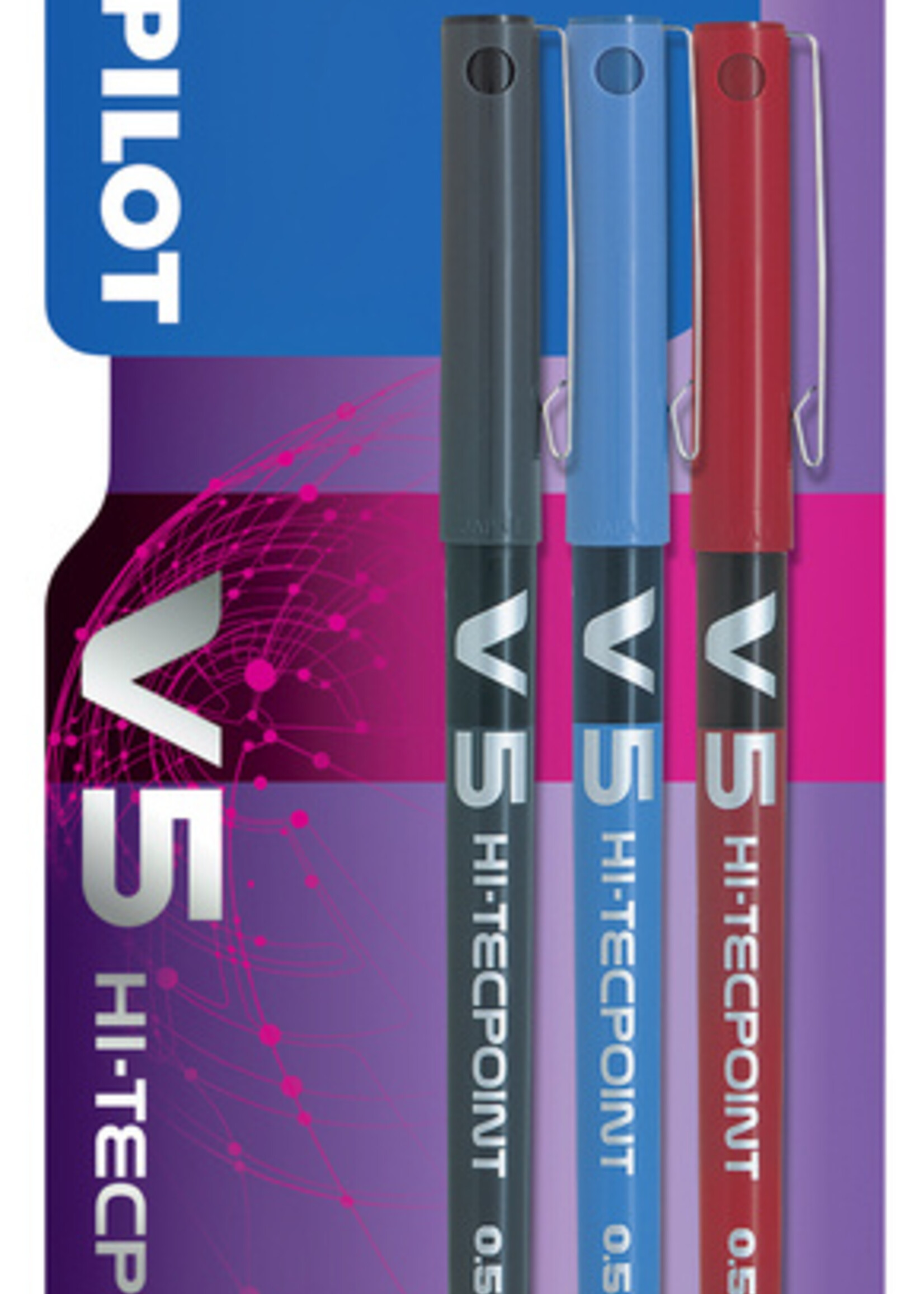 Pilot Rollerpen PILOT V-Ball grip V5 assorti 0.3mm blister à 3 stuks