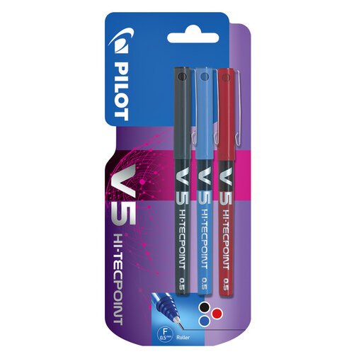 Pilot Roller Pilot V-Ball grip V5 0,3mm assorti blister 3 pièces