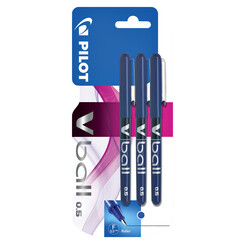 Rollerpen PILOT V-Ball grip V5 blauw 0.3mm blister à 3 stuks