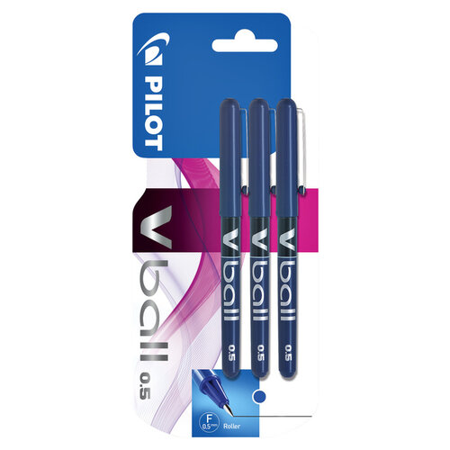 Pilot Rollerpen PILOT V-Ball grip V5 blauw 0.3mm blister à 3 stuks