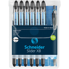 Stylo bille Schneider Slider Basic XB noir avec un stylo bille Rave gratuit