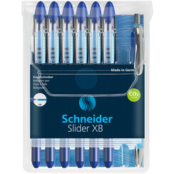 Stylo bille Schneider Slider Basic XB bleu avec un stylo bille Rave gratuit