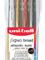 Uni-ball Gelschrijver Uni-ball Signo Broad metallic etui à 4 kleuren