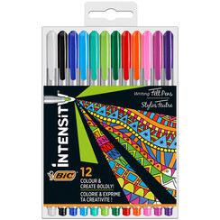 Fineliner BIC Intensity Medium assorti étui 12 couleurs