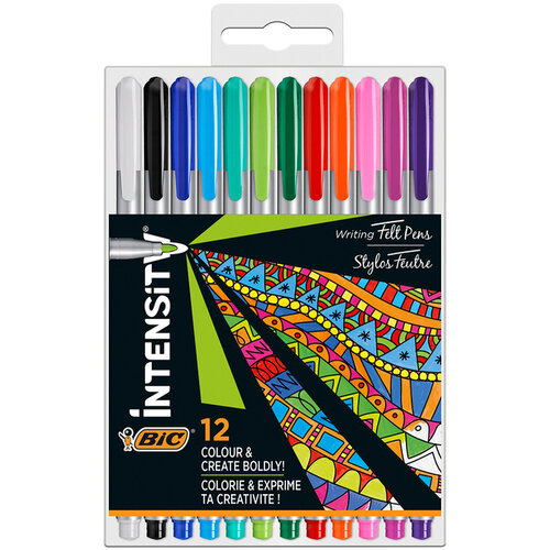 Bic Fineliner BIC Intensity Medium assorti étui 12 couleurs