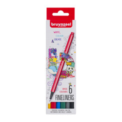 Fineliner Bruynzeel set á 6 basiskleuren