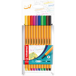 Fineliner STABILO Point 88 10 pièces assorti