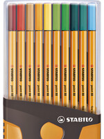 Stabilo Fineliner STABILO point 88 ColorParade antraciet/oranje etui à 20 kleuren