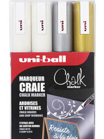 Uni-ball Marqueur craie Uni-ball Chalk ogive set 4 couleurs